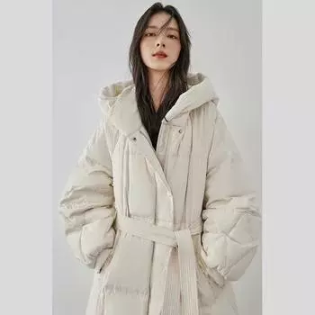 зимнее пальто теплое XS белый