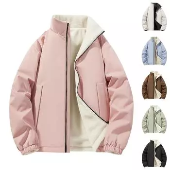 Зимнее пальто, теплое облегающее толстое пальто, повседневная куртка, верхняя одежда, верхняя блузка L чёрный