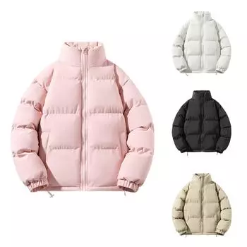 Зимнее пальто, теплое облегающее толстое пальто, повседневная куртка, верхняя одежда, верхняя блузка L чёрный