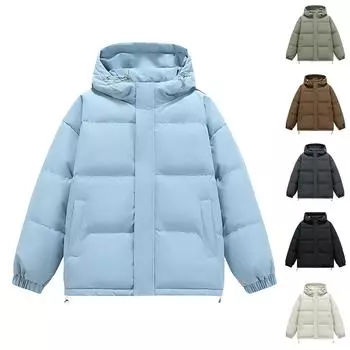 Зимнее пальто, теплое облегающее толстое пальто, повседневная куртка, верхняя одежда, верхняя блузка L чёрный