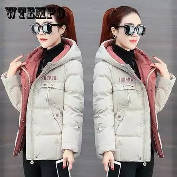 Зимнее пальто, женская модная зимняя куртка, женская парка с хлопковой подкладкой, верхняя одежда с капюшоном, однотонная женская куртка, пальто M розовый