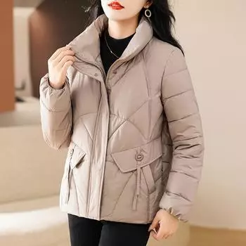 Зимнее пальто, женская теплая верхняя одежда, модные толстые парки с длинным рукавом и воротником-стойкой, женские куртки M чёрный