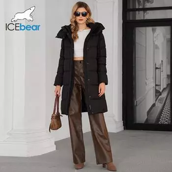 Зимнее пальто женские пуховики модные уютные ветрозащитные утолщенные теплые парки женские повседневные парки 42 чёрный