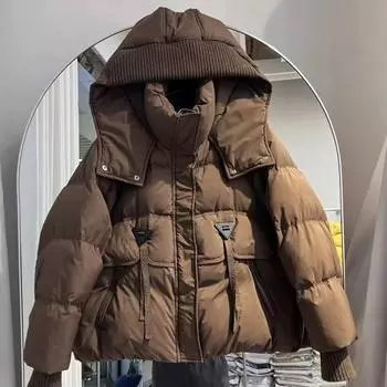 Зимнее пальто женское плюс размер модные толстые теплые короткие парки больших размеров с капюшоном женские куртки с длинными рукавами