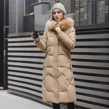 Зимнее пальто женское Traf New Snow Wear пальто женский свитер женские куртки зимнее пальто куртка зимняя одежда женская L бежевый