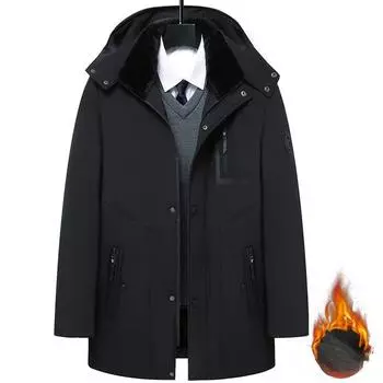 Зимнее папино пальто на хлопковой подкладке для мужчин, среднего и пожилого возраста, утолщенное бархатное пальто на хлопковой подкладке, зимнее пальто для дедушки, мужская куртка на хлопковой подкладке XL