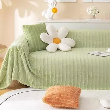 Зимнее плюшевое полотенце для дивана, полностью вытягивающееся, устойчивое к кошкам и песку, съемное покрытие для домашнего декора, пушистое молочное бархатное покрывало, полотенце 180x130cm1pcs