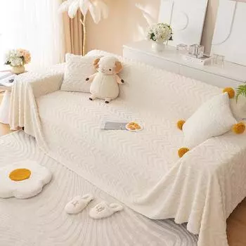 Зимнее плюшевое полотенце для дивана с защитой от кошачьих царапин, чехол для ленивого дивана, подушка для дивана, универсальная ткань для четырех сезонов, полное покрытие для дивана 180*130cm