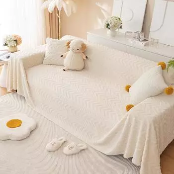 Зимнее плюшевое полотенце для дивана с защитой от кошачьих царапин, чехол для ленивого дивана, подушка для дивана, универсальная ткань для четырех сезонов, полное покрытие для дивана 180*130cm