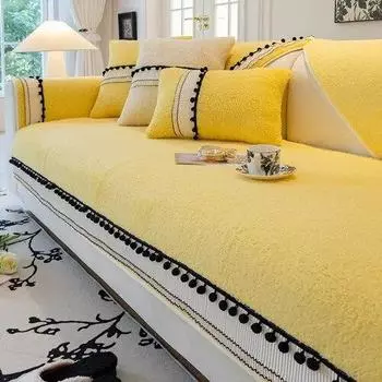 Зимнее плюшевое утолщенное теплое полотенце для дивана, простое и нескользящее зимнее кожаное покрывало для дивана, домашнее тканевое полотенце с полным покрытием 70x70cm