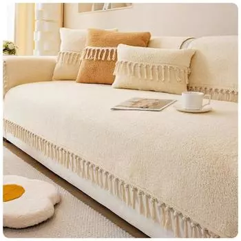 Зимнее плюшевое утолщенное теплое полотенце для дивана, простое и нескользящее зимнее кожаное покрывало для дивана, домашнее тканевое полотенце с полным покрытием 70x70cm