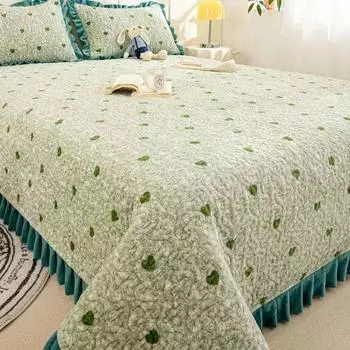 Зимнее покрывало из утолщенного молочного флиса, нескользящие ламинированные хлопковые простыни, одноместные четырехсезонные универсальные постельные принадлежности, матовое покрывало 150x230cm 1pc