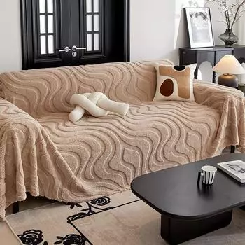 Зимнее полотенце для дивана в кремовом стиле, новый плюшевый чехол для дивана, ткань, большой цельный чехол для дивана, подушка 180*90CM