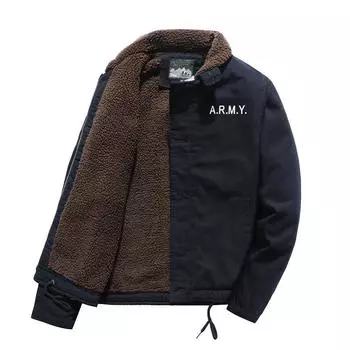 Зимнее повседневное мужское стеганое пальто с толстыми лацканами, свободное стеганое пальто из овечьей шерсти M серый