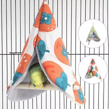 Зимнее птичье гнездо висит с мультяшным принтом, толстое, мягкое, уютное, защищенное от холода, кровать для маленьких птиц, гамак, дом, попугай, попугай, зяблик, клетка для канарейки, игрушка для окуня зелёный