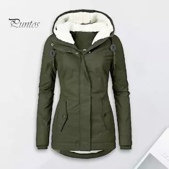 Зимнее пуховое пальто с подкладкой, капюшоном и карманами, застежка-молния, парка с завязками, ветрозащитная, сохраняющая тепло, повседневная верхняя одежда для холодной погоды, куртка XL армия зеленый