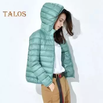 Зимнее пуховое пальто с тонким капюшоном, средней длины, на молнии, ветрозащитное, большого размера, с длинными рукавами, карманами, теплая повседневная верхняя одежда, хлопковая куртка L чёрный