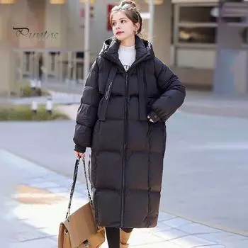 Зимнее пуховое пальто Утолщенный с капюшоном Защита шеи Карманы на молнии Карманы Ветрозащитный Сохранение тепла Повседневная верхняя одежда для холодной погоды Хлопок M бежевый