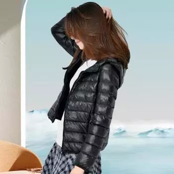 Зимнее пуховое пальто Yousheng, тонкий утепленный капюшон, средняя длина, полная молния, ветрозащита, большие размеры, длинные рукава, карманы, теплая повседневная верхняя одежда, хлопковая куртка L зелёный