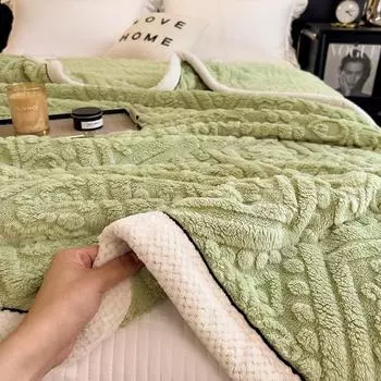 Зимнее резное бархатное одеяло, постельное белье, офисная шаль, покрывало для домашнего дивана, мягкое двухстороннее бархатное одеяло для кондиционера 120x200cm верблюд