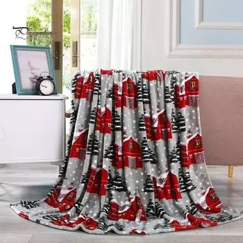 Зимнее рождественское одеяло с принтом снежинки и лося, утолщенное плюшевое, пригодное для машинной стирки, для офиса, сна, общежития, дома, кровати, дивана, для путешествий, уютное теплое одеяло S I
