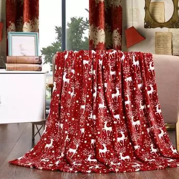Зимнее рождественское одеяло с принтом снежинки и лося, утолщенное плюшевое, пригодное для машинной стирки, для офиса, сна, общежития, дома, кровати, дивана, для путешествий, уютное теплое одеяло S H