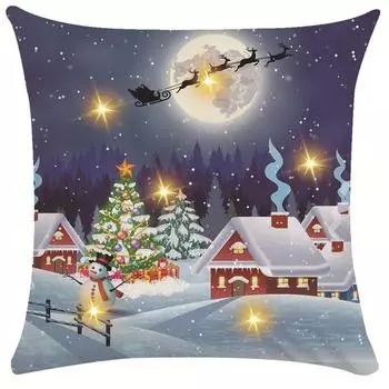 Зимнее снежинка, рождественское украшение, Санта-Клаус, Лось, Снеговик, Рождественская елка, грузовик, спальня, диван, сиденье, ресторан, подушка, рукав 40x40cm