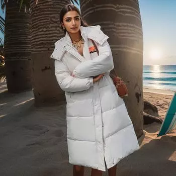 Зимнее спортивное пальто женское длинное до колена куртка с хлопковой подкладкой свободная куртка с хлопковой подкладкой инструментальная куртка с хлопковой подкладкой M чёрный