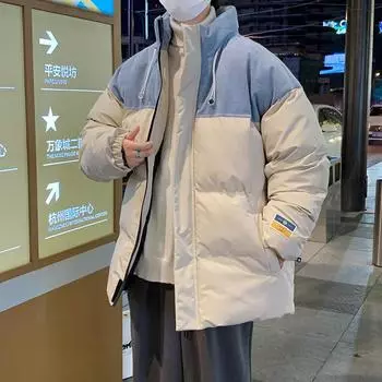 Зимнее стеганое пальто, мужская утолщенная стеганая куртка, модная свободная повседневная стеганая куртка M