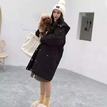 Зимнее свободное пальто из толстого хлеба, студенческая куртка на хлопковой подкладке S розовый