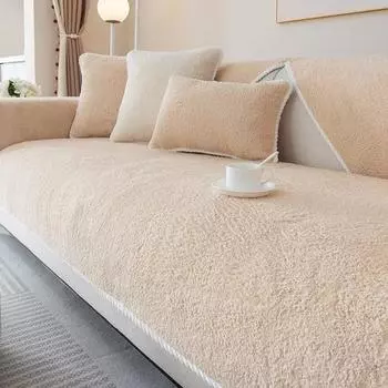 Зимнее теплое бархатное полотенце для дивана, мягкий плюшевый чехол для дивана для гостиной, секционный L-образный нескользящий чехол для дивана 70x70cm 1pc