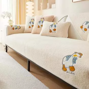 Зимнее теплое бархатное полотенце для дивана, роскошный мягкий плюшевый чехол для дивана с вышивкой для гостиной, секционный L-образный нескользящий чехол для дивана 70x70cm 1pc