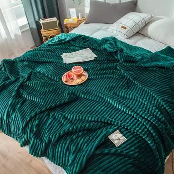 Зимнее теплое молочное бархатное одеяло простыня одеяло одноместное студенческое общежитие коралловый бархат кондиционер сон диван чехол одеяло розовый