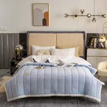 Зимнее теплое одеяло для двуспальной кровати размера «king-size», роскошное молочное бархатное плотное одеяло для дивана, плед, покрывало, покрывало, одеяло 120x200cm