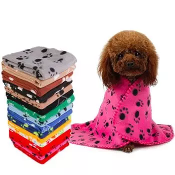 Зимнее теплое одеяло для собак, флисовое одеяло, коврик для сна для кошек и собак, чехол для одеяла, моющееся двустороннее одеяло для щенков и домашних животных 60x70cm