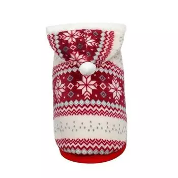 Зимнее теплое пальто для собак, рождественская толстовка с принтом снежинок, свитер для маленьких и средних собак S красный