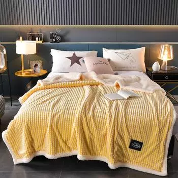 Зимнее теплое шерстяное одеяло из овечьей шерсти, утолщенное одеяло, двойное одеяло 150x200cm синий