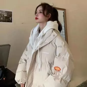 Зимнее теплое женское пальто, повседневная стеганая куртка с капюшоном, модная стеганая куртка, ватная куртка M розовый