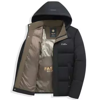 Зимнее толстое хлопковое пальто, повседневная деловая куртка, зимнее хлопковое пальто, куртка для хлеба XXXXXL чёрный