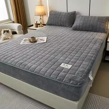 Зимнее толстое теплое молочно-бархатное покрывало, водонепроницаемая юбка из соевого хлопка, новый защитный чехол для матраса 90x200cm