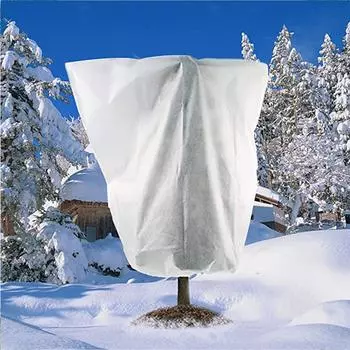 Зимнее укрытие для растений Защита от заморозков для деревьев Ткань для защиты от заморозков Теплая тканевая сумка на шнурке для садовых растений Маленькое дерево от холода