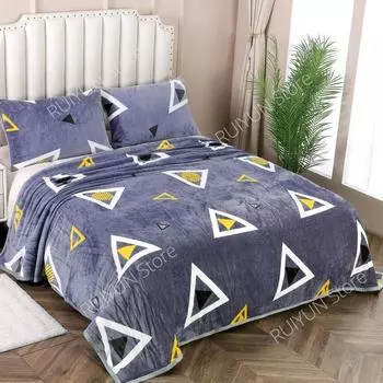 Зимнее утепленное одеяло с новым принтом, мягкое одеяло из кораллового флиса, дорожное одеяло для автомобиля, покрывало для офиса, обеда, одеяло с кондиционером 100x150cm