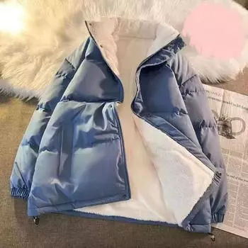 Зимнее утолщенное хлопковое пальто для женщин, модная женская одежда 2024 года, новое теплое хлопковое пальто с бархатной подкладкой L розовый