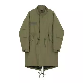 Зимнее утолщенное хлопковое пальто средней длины, ветровка, мужское в корейском стиле, универсальное, модное, свободное, японское хлопковое пальто M зелёный