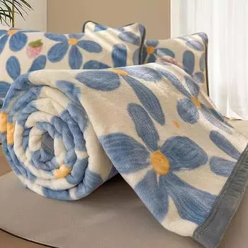 Зимнее утолщенное молочное флисовое одеяло Фланелевое одеяло с кондиционером Подарочное одеяло Маленькое одеяло для обеденного перерыва 100cm * 150cm