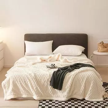 Зимнее утолщенное одеяло с двухсторонним пухом, плюш, двухслойное, машинная стирка, однотонное, для офиса, сна, общежития, дома, кровати, дивана, уютного, теплого одеяла