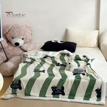 Зимнее утолщенное одеяло с рисунком из мультфильма, утолщенное флисовое одеяло, пригодное для машинной стирки, для офиса, сна, общежития, дома, кровати, дивана, для путешествий, уютное теплое одеяло J