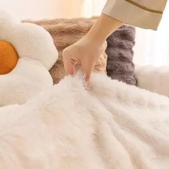 Зимнее утолщенное полотенце из кроличьего бархата для дивана, плюс бархатный чехол для дивана, плюшевый чехол для дивана, нескользящая подушка для дивана 180*130cm