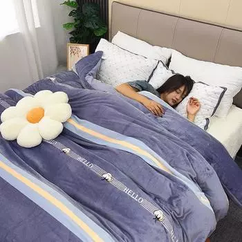 Зимнее утолщенное теплое антистатическое одеяло для студенческого общежития из молочного флиса 150X210CM