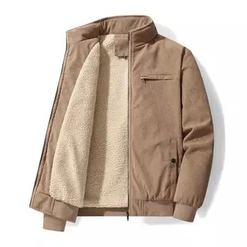 Зимнее вельветовое хлопковое пальто, мужская свободная куртка с воротником-стойкой, большого размера, хлопковая куртка, плюс бархатное пальто, утолщенное рабочее хлопковое пальто M